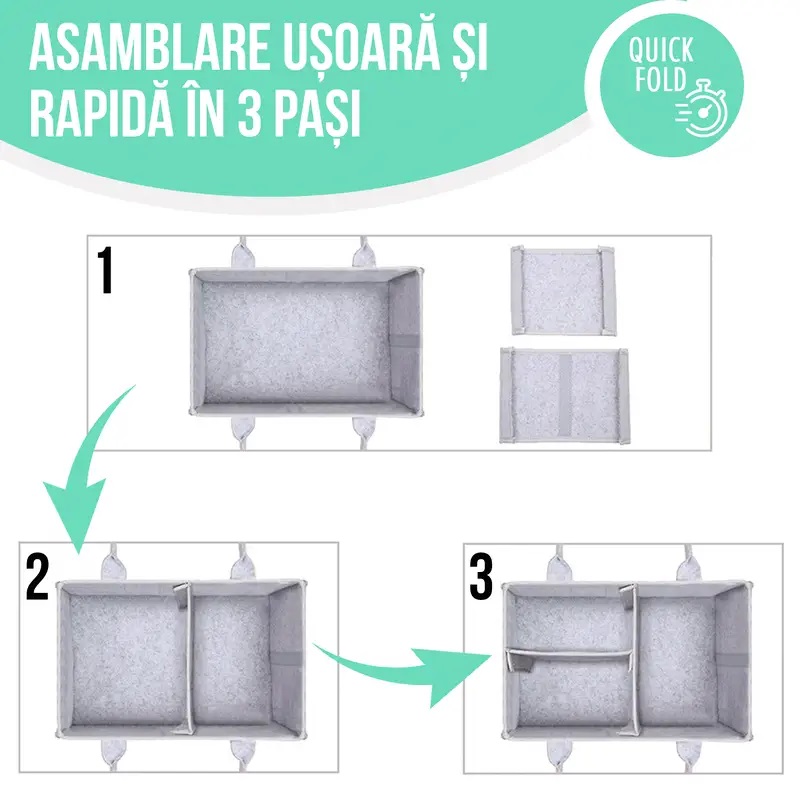 Organizator Scutece SIPO, 8 Buzunare, Mint - imagine 2