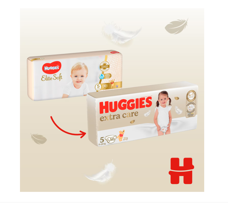 Scutece Huggies Extra Care 5, 11-25kg, 50 buc