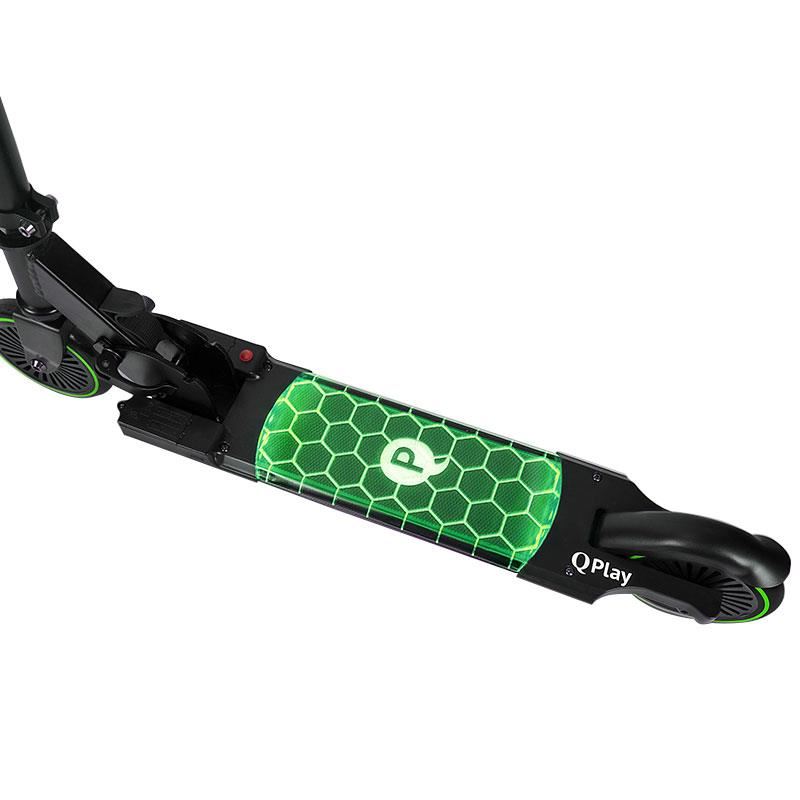 Trotineta QPlay Honeycomb Verde cu LED - Pliabilă - imagine 2