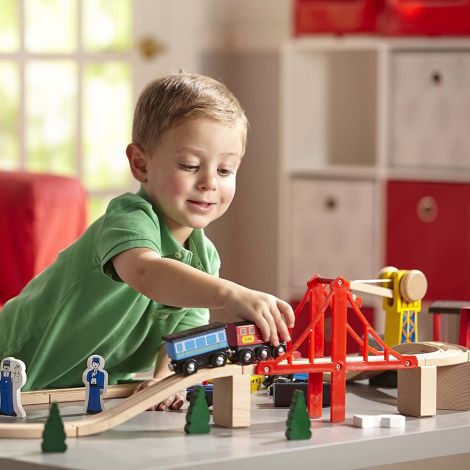 Set Trenulet Lemn Melissa&Doug 130 Piese - imagine 9