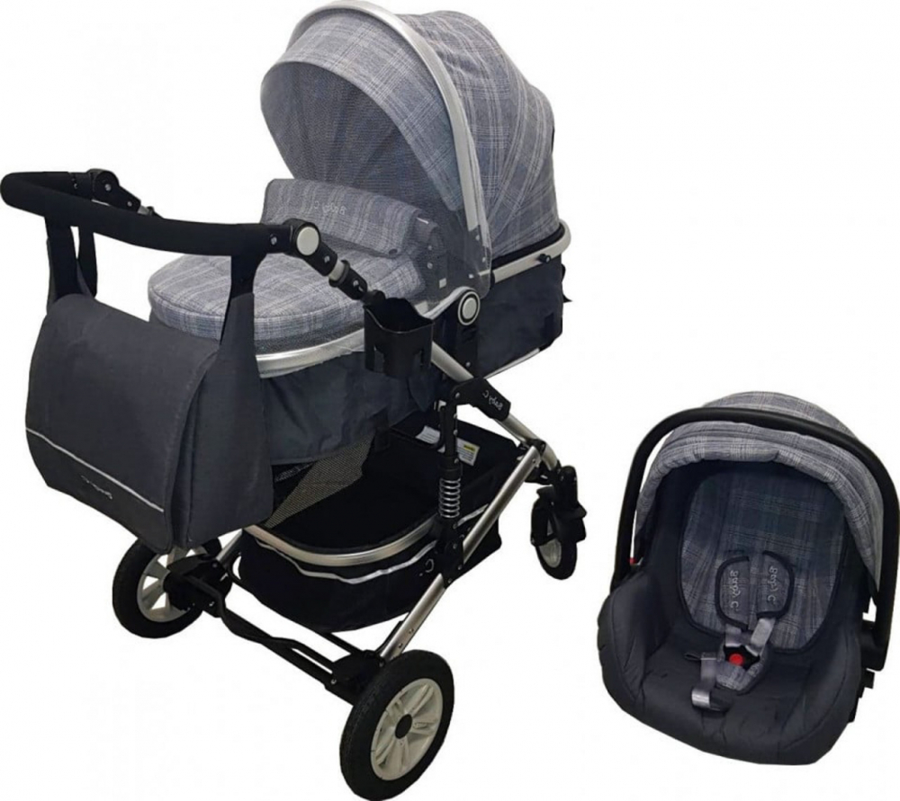 Carucior Baby Care 3-in-1 Gri Transformabil - imagine 2