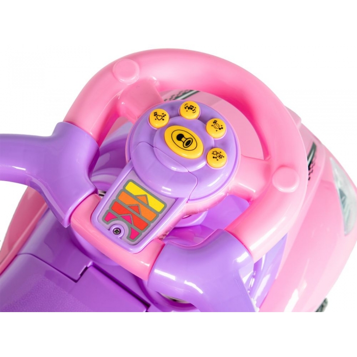 Masinuta 3 in 1 Ecotoys Roz, cu Maner Reglabil - imagine 11
