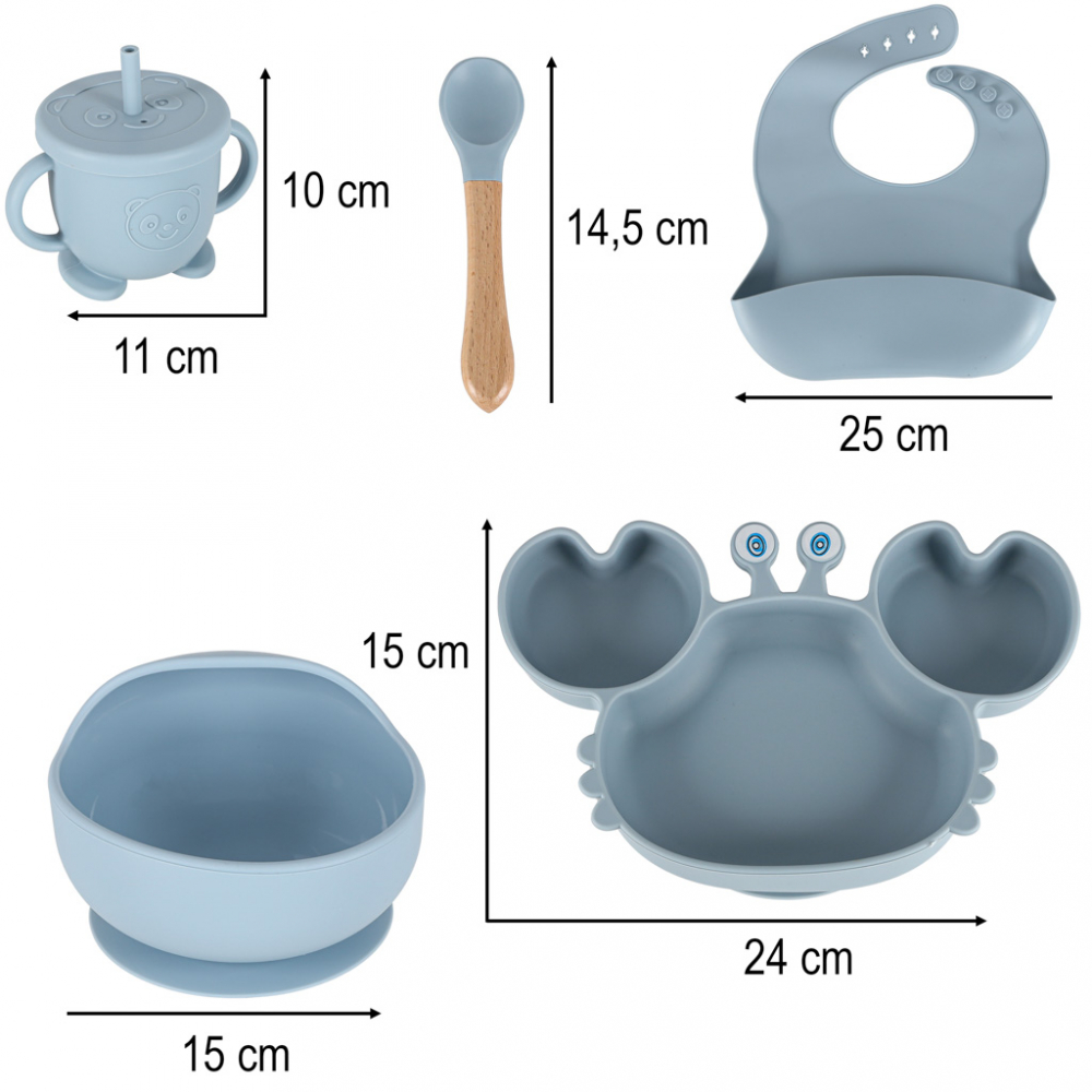 Set Hranire Copii Ikonka 9 Piese Silicon