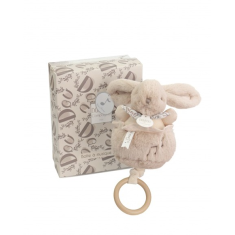 Iepuras Muzical Doudou Bej 20cm | Jucărie Moale - imagine 2