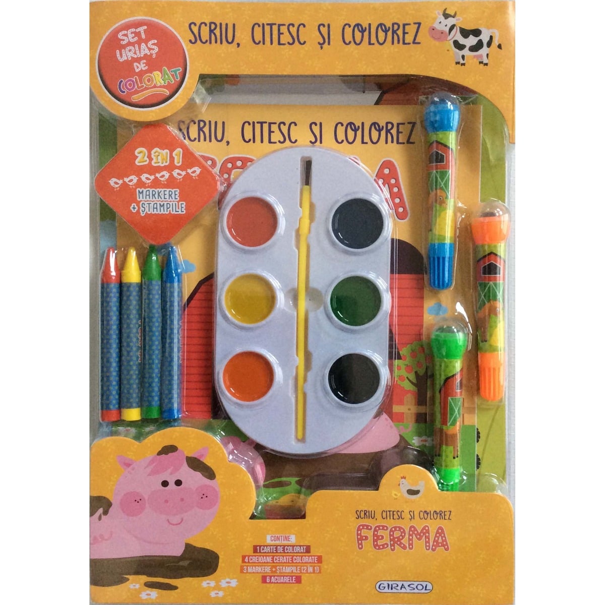 Scriu, citesc si colorez, Ferma - Girasol