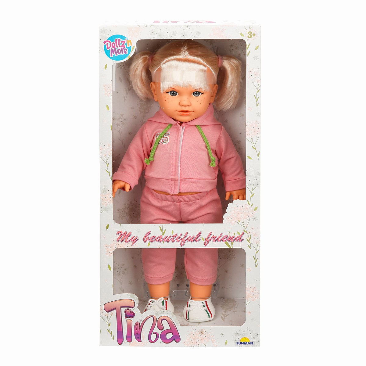 Păpușa Tina 45cm Dollz n More, Ținută Sportivă Roz