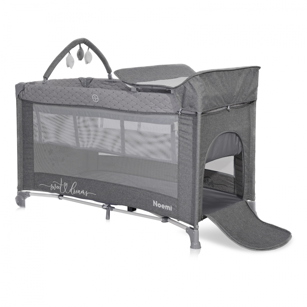 Patut Pliabil Lorelli Noemi Plus 2 Nivele, Cool Grey Star - imagine 2