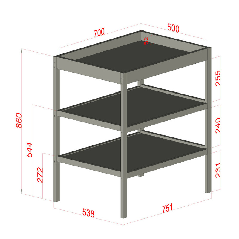 Masuta de schimbat Qmini Alb cu 2 polite - imagine 6