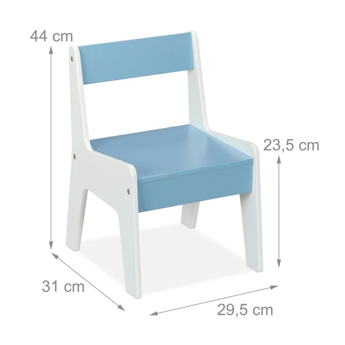 Set Masă și 2 Scaune Ginger Home Alb/Albastru cu Depozitare - imagine 6