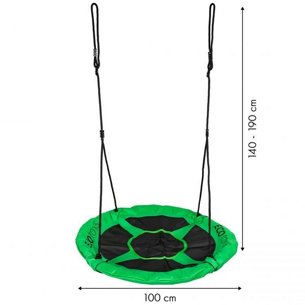 Leagan tip cuib Ecotoys, 100 cm, Verde - imagine 3