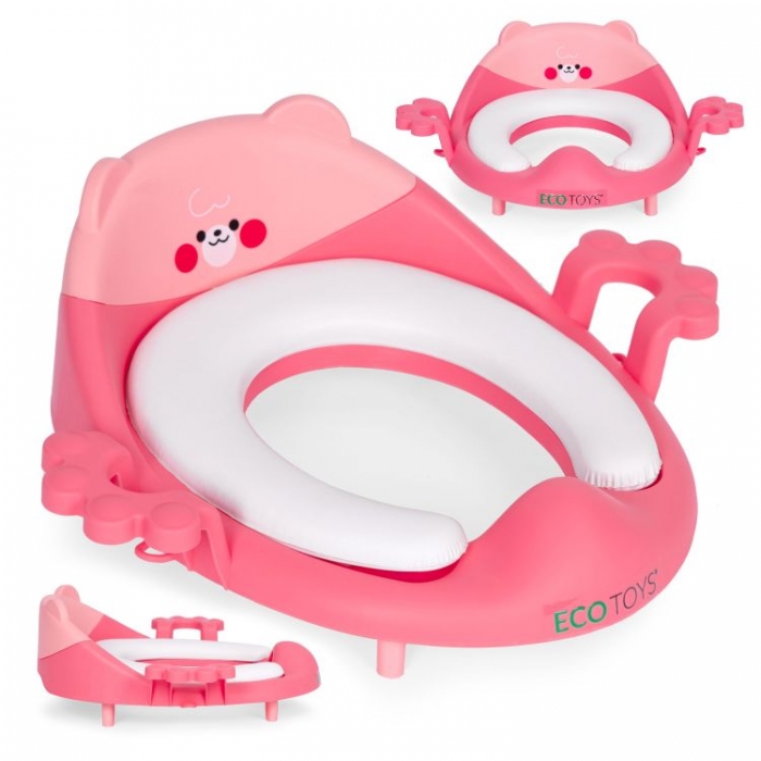 Reductor Toaletă Ecotoys Roz cu Manere