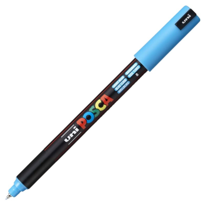 Marker Posca UNI PC-1MR Albastru, Vârf Fin Metalic