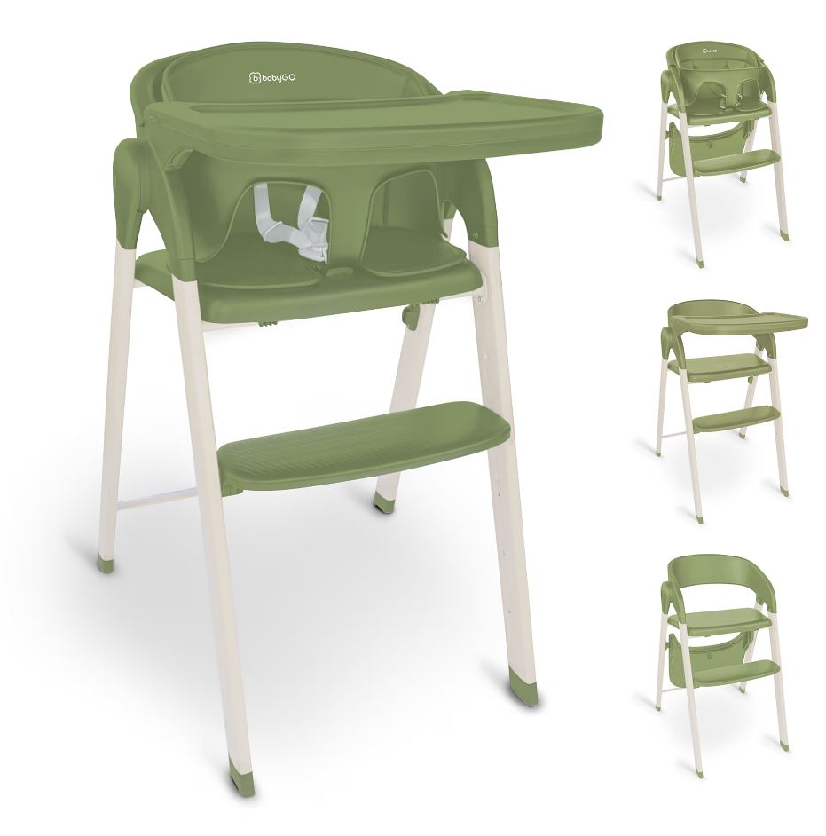 Scaun de masă 3 în 1 BabyGo Khaki Transformabil - imagine 11
