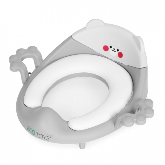 Reductor toaleta Ecotoys cu manere gri - imagine 5