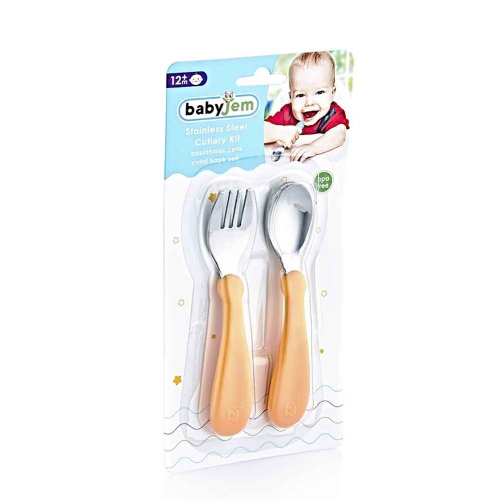 Set Tacamuri Inox BabyJem Orange pentru Copii - imagine 2