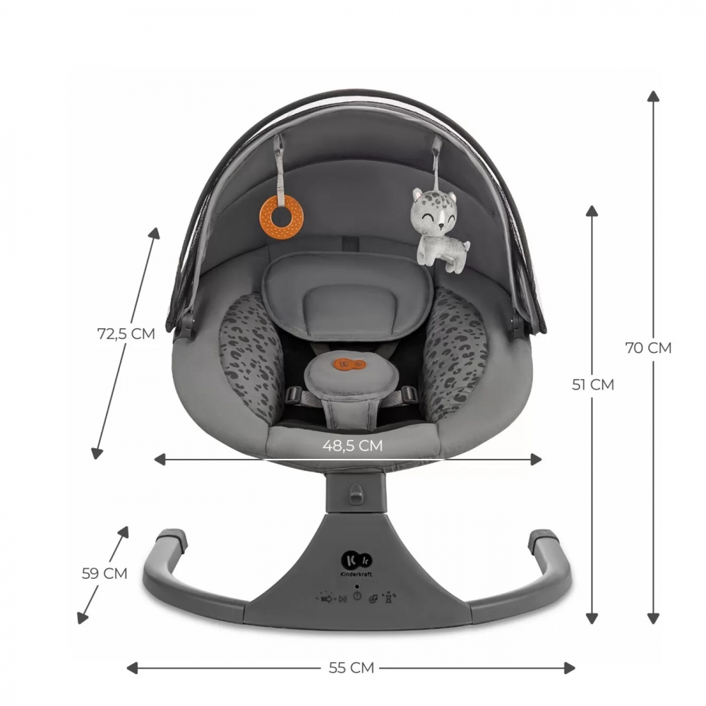 Leagan Electric Kinderkraft Lumi 2, Relaxare 2-in-1 - imagine 8