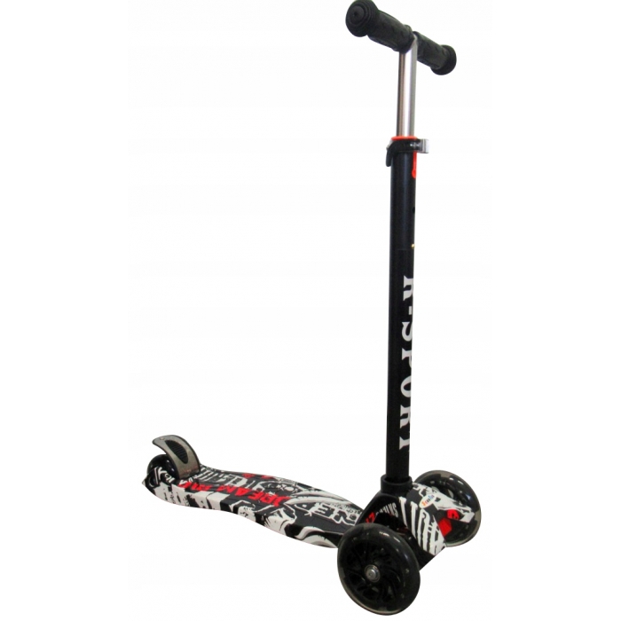 Trotineta R-Sport H2 Neagra, 3 Roti LED, 2-7 Ani - imagine 3