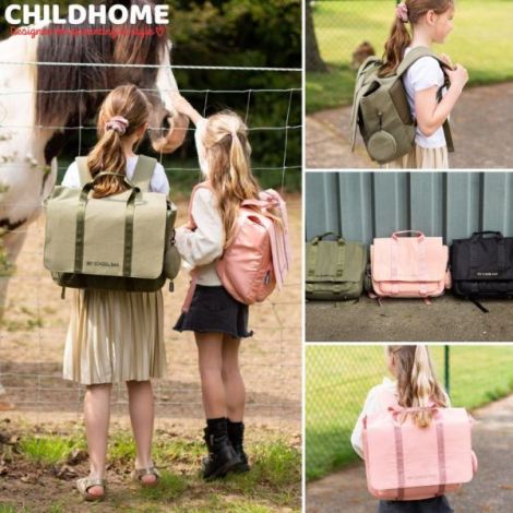 Childhome Ghiozdan My School Bag Negru - Ergonomic - imagine 7
