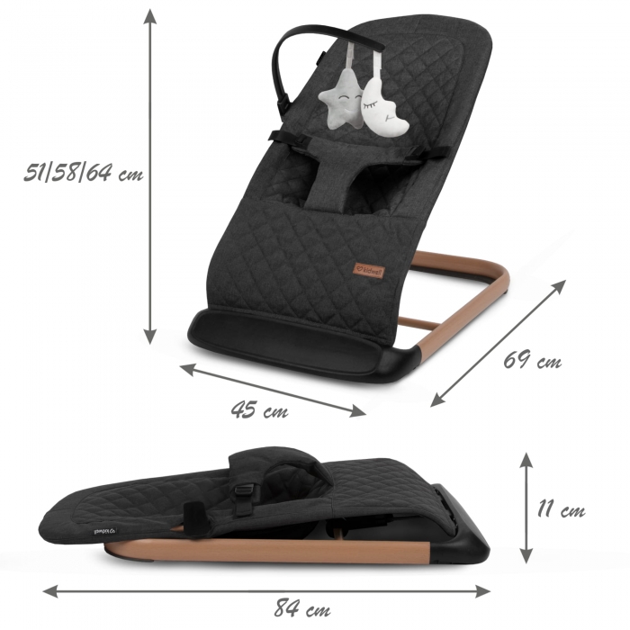 Balansoar Kidwell Laro Wooden Black Sigur și Confortabil - imagine 8