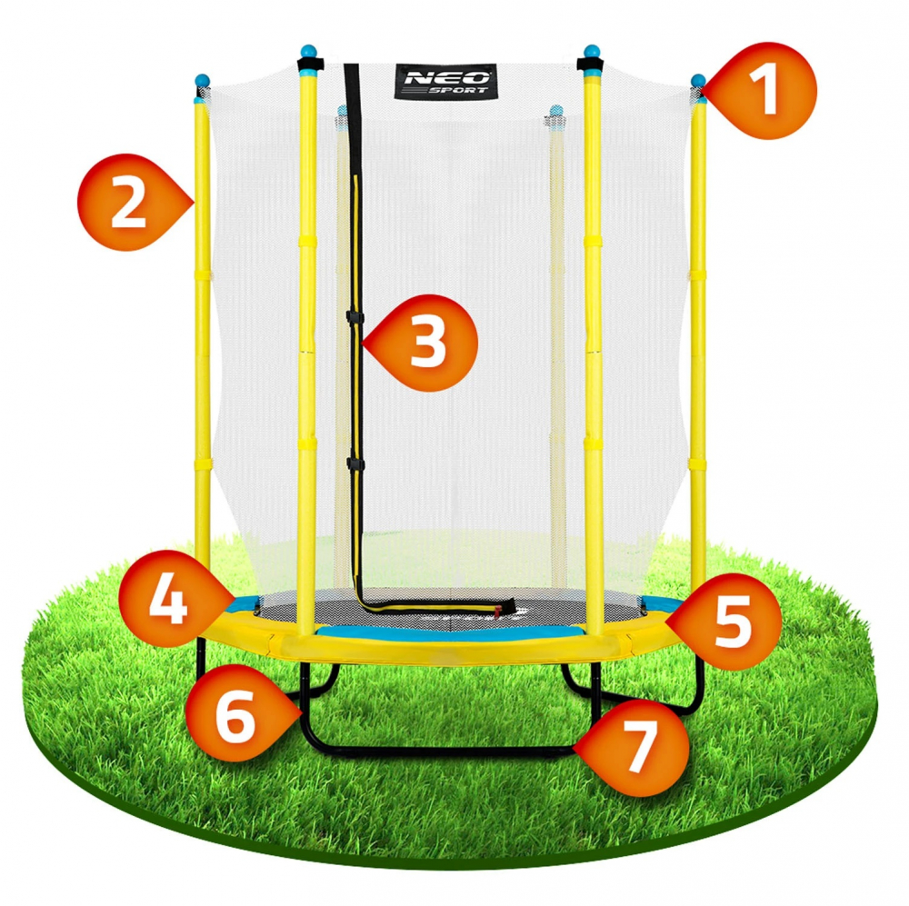 Trambulina Copii Neo-Sport 140 cm cu Plasa - imagine 2