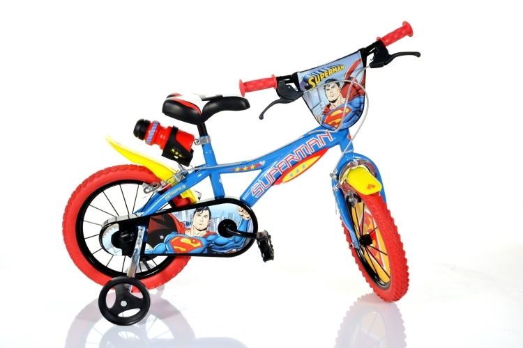 Bicicleta 16 Superman Dino Bikes cu Roți Ajutătoare