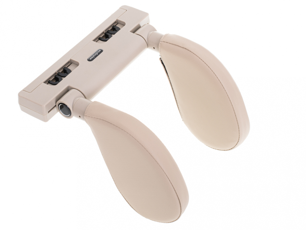 Suport Tetiera Auto Ikonka | Piele Ecologică Beige - imagine 2