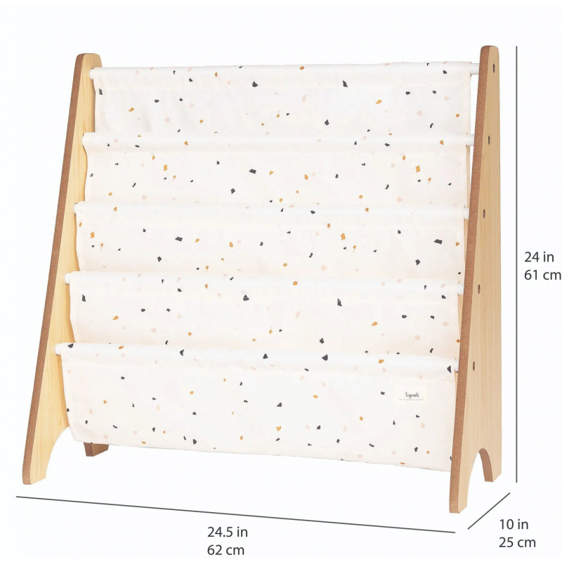 Raft organizator copii 3 Sprouts Terrazzo cream - imagine 3
