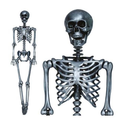Decor Schelet Argintiu Guirca 90cm - Halloween