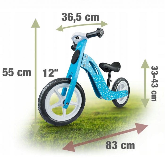 Bicicleta Ricokids Albastru 12 inch Fara Pedale - imagine 6