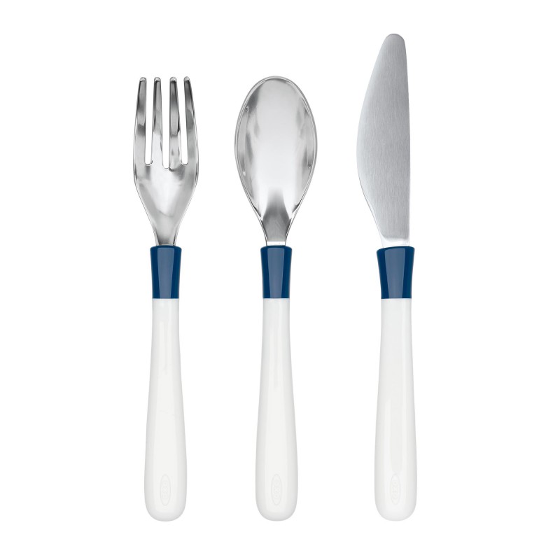 Set 3 tacamuri copii OXO Tot, oțel inoxidabil, Navy - imagine 4