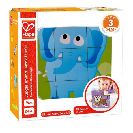 Hape Puzzle Jungla din Lemn, 6 Animale