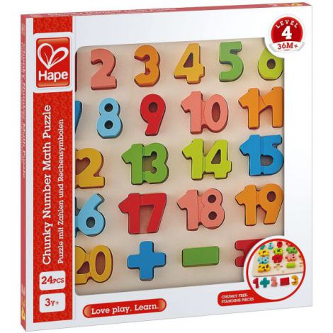 Hape Puzzle Matematica Chunky 1-20, Lemn - imagine 2