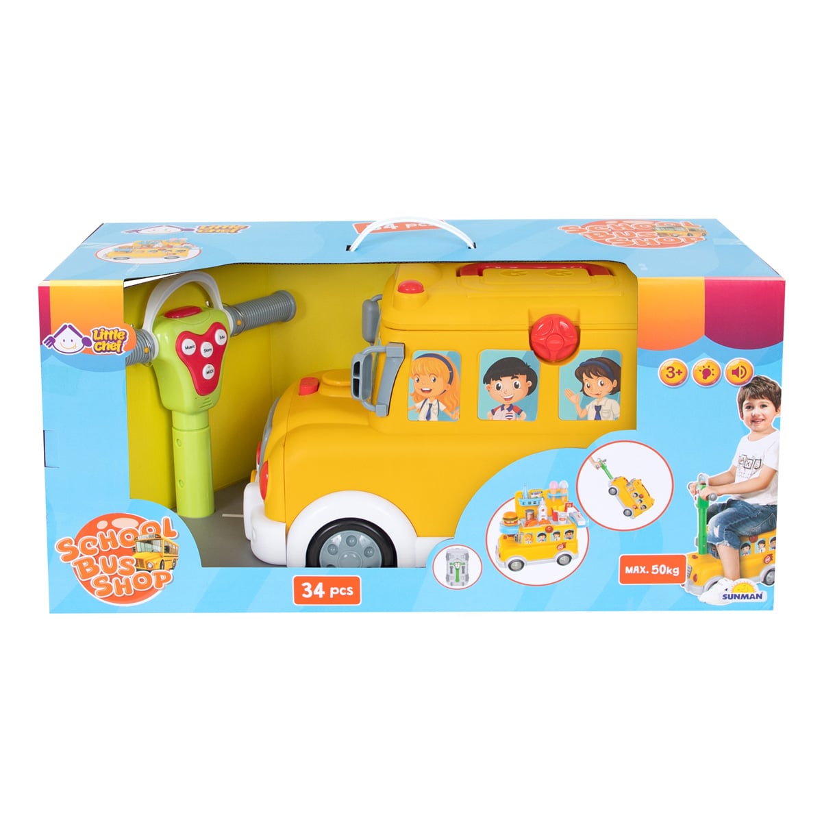 Set Little Chef School Bus Shop, 34 piese
