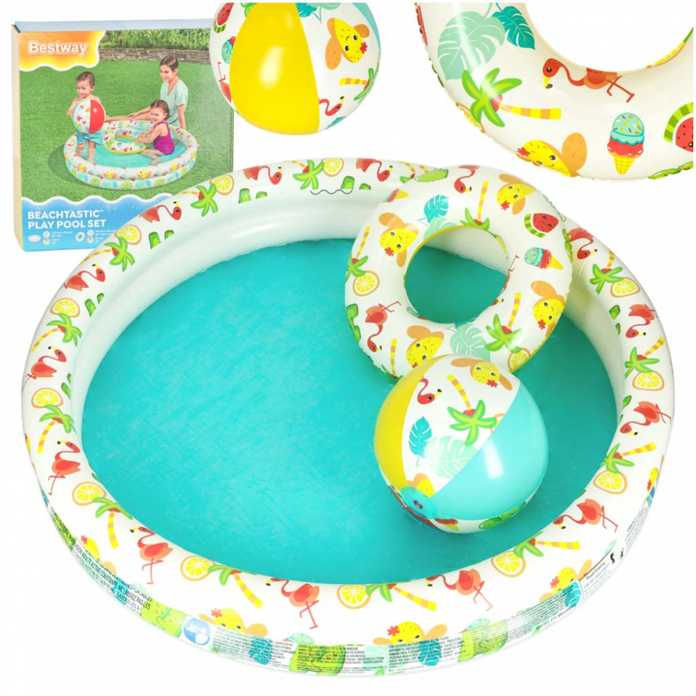 Set Piscină Gonflabilă Bestway Flamingo cu Colac