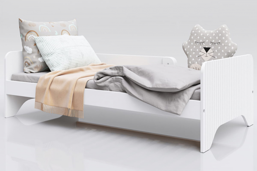 Pătuț Junior Alb 160x80 cm cu 2 bariere Nichiduța - imagine 5