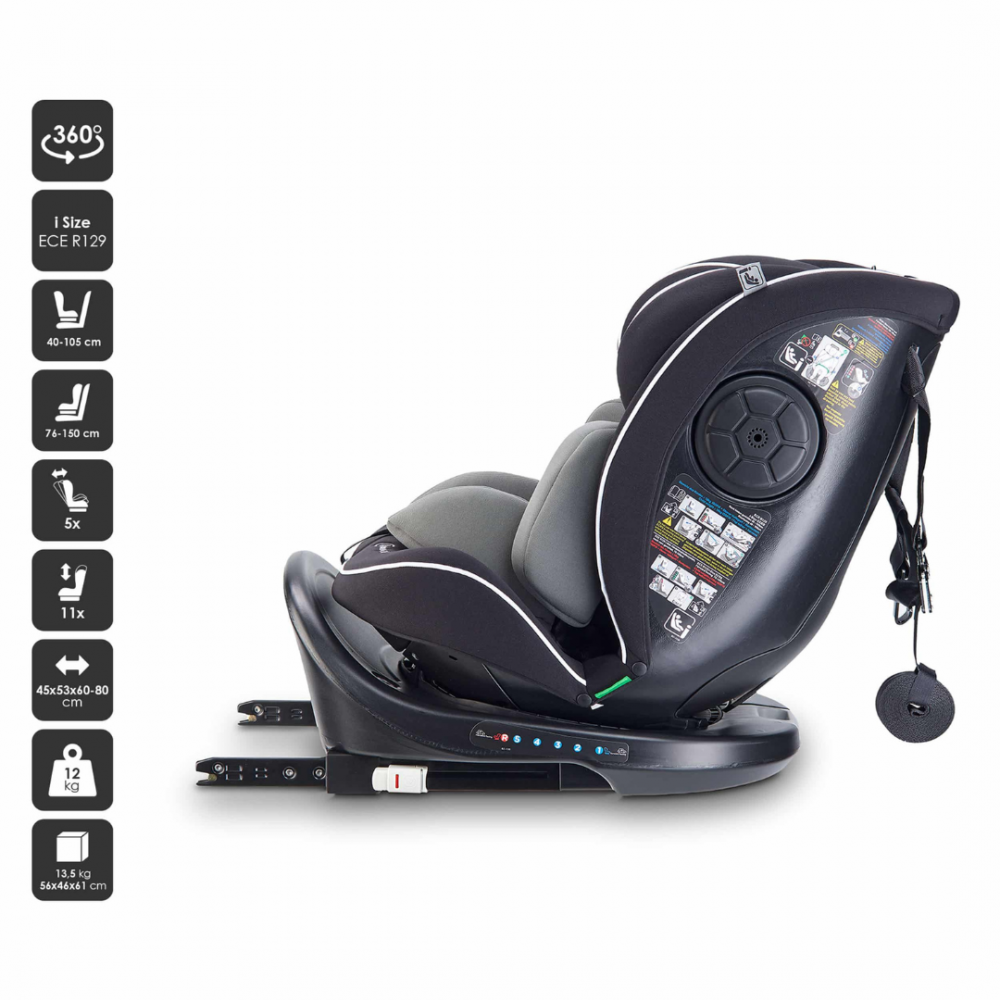 Scaun Auto BabyGo Nova2 R129 Negru 40-150cm - imagine 7