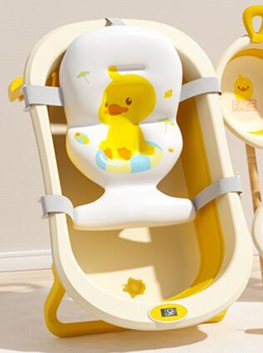 Cadita Pliabila Little Mom cu Termometru si Pernuta