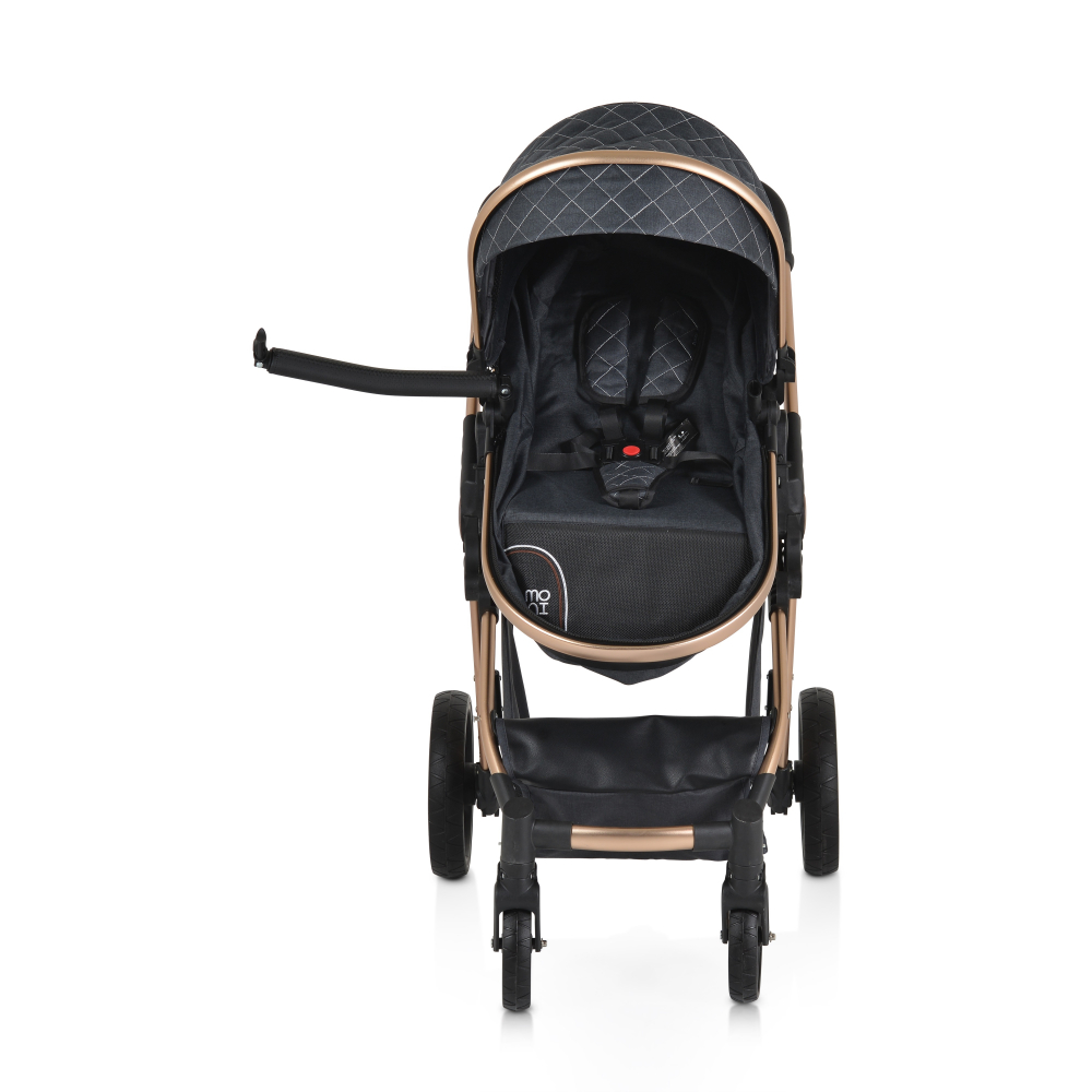 Carucior 2in1 Moni Alma Black, Reversibil, Aluminiu - imagine 11