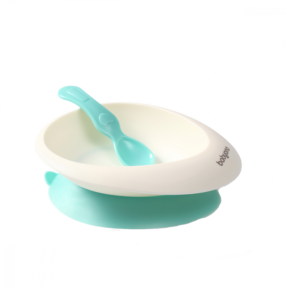 Set castron și linguriță Babyono Verde - imagine 4