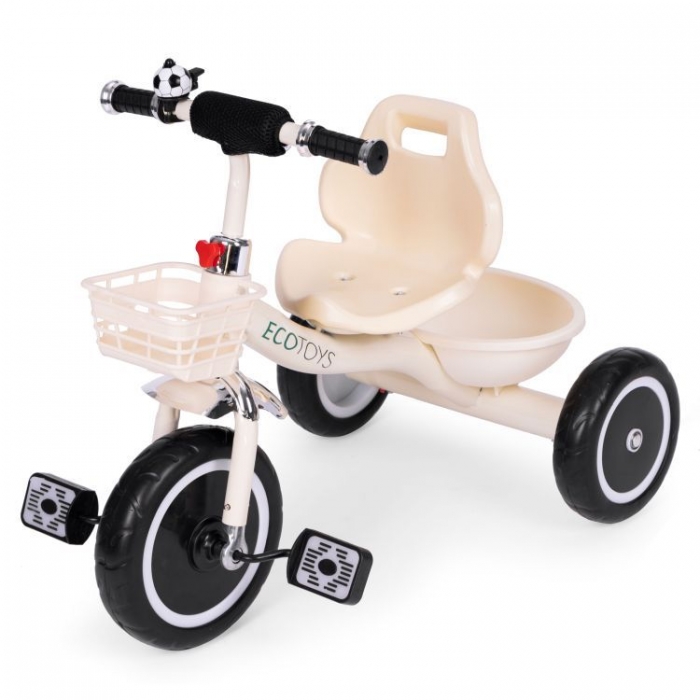 Tricicleta Ecotoys WQL-1999 Bej | Sigurță pentru Copii - imagine 4