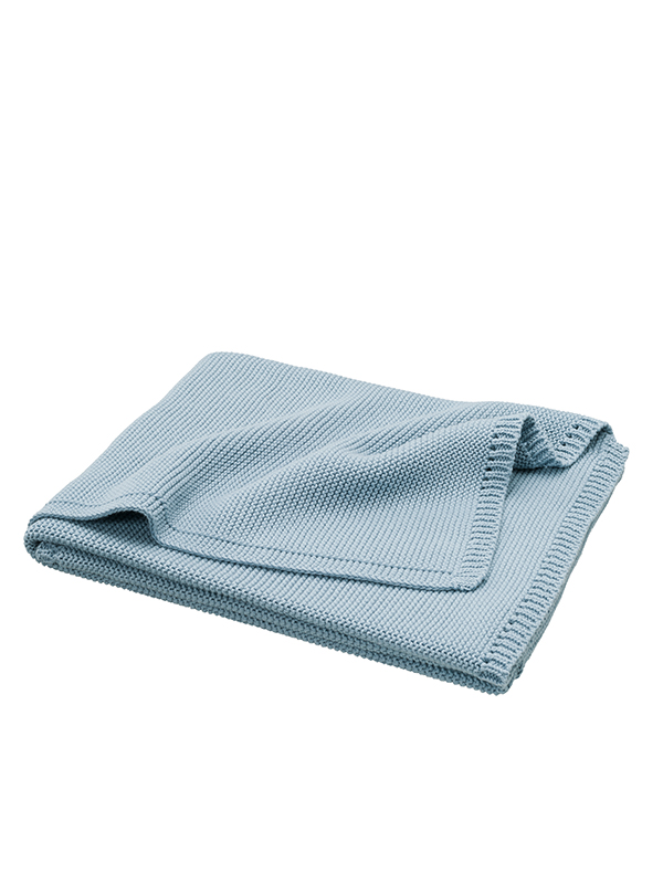 Pătură împletită Fresk bumbac organic Blue Fog - imagine 3