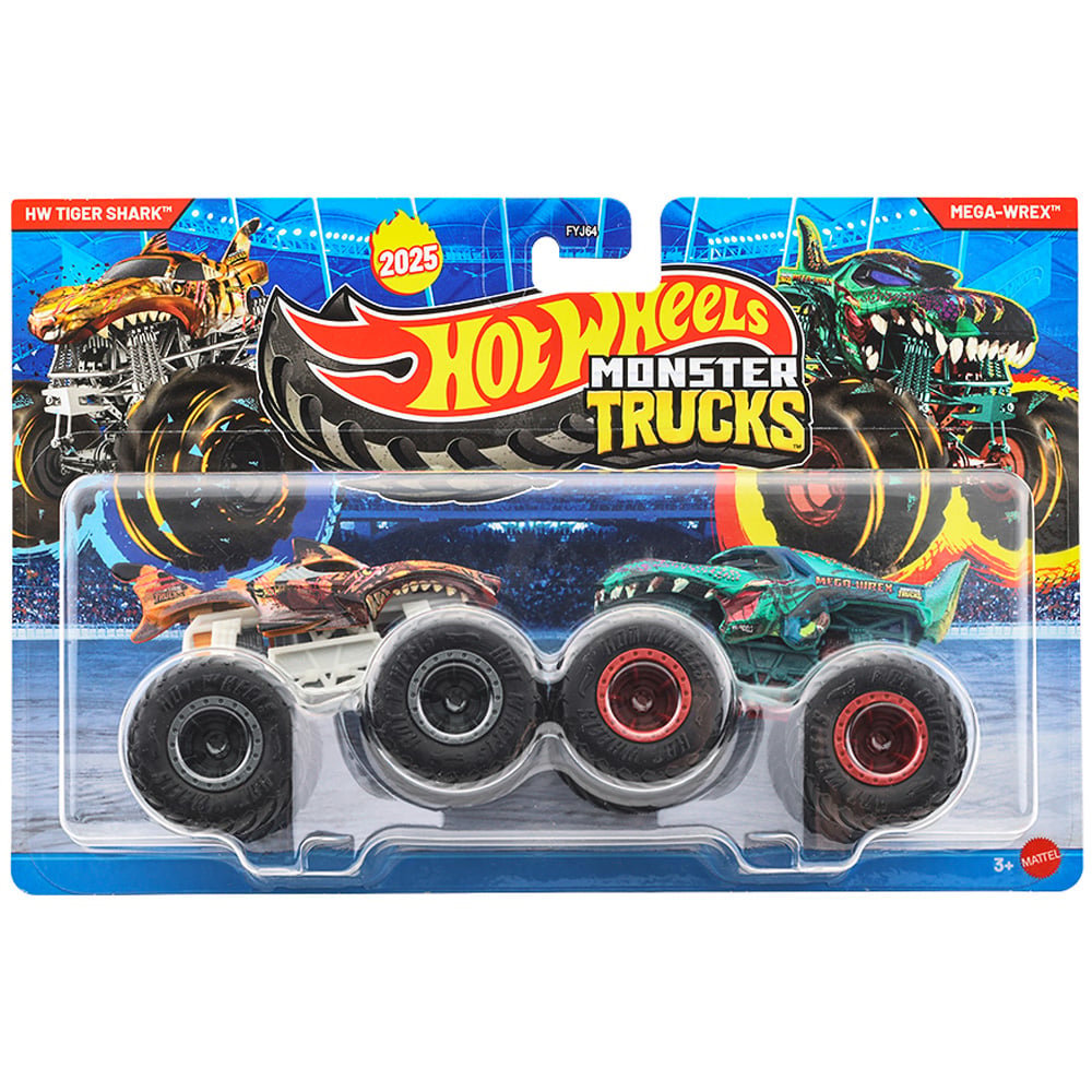 Hot Wheels Set 2 Monster Trucks: Tiger Shark vs Wrex