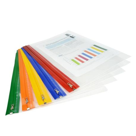 Mapă ZIP Rapesco A4, Set 5 Culori, Organizare