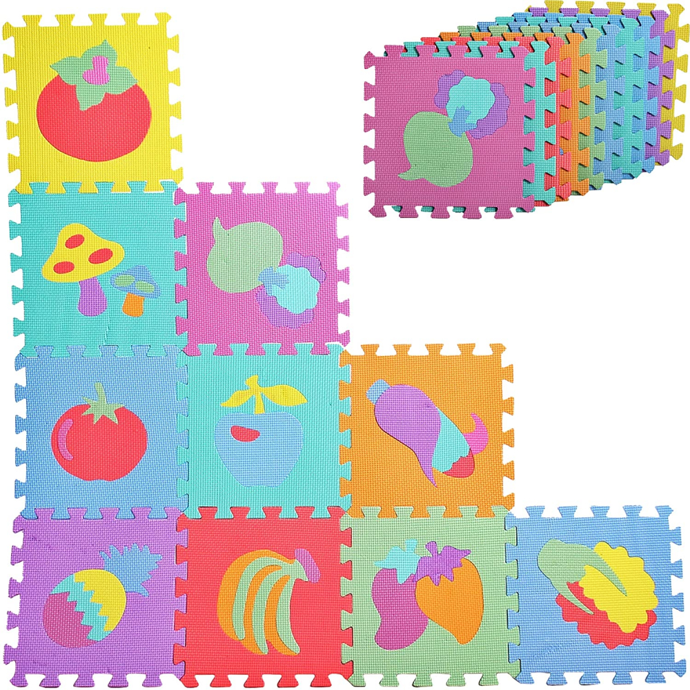 Covor puzzle spuma 10 piese Fructe Malplay - imagine 5