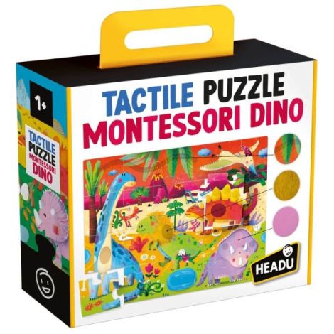 Headu Puzzle Tactil Dinozauri Montessori Educativ - imagine 2