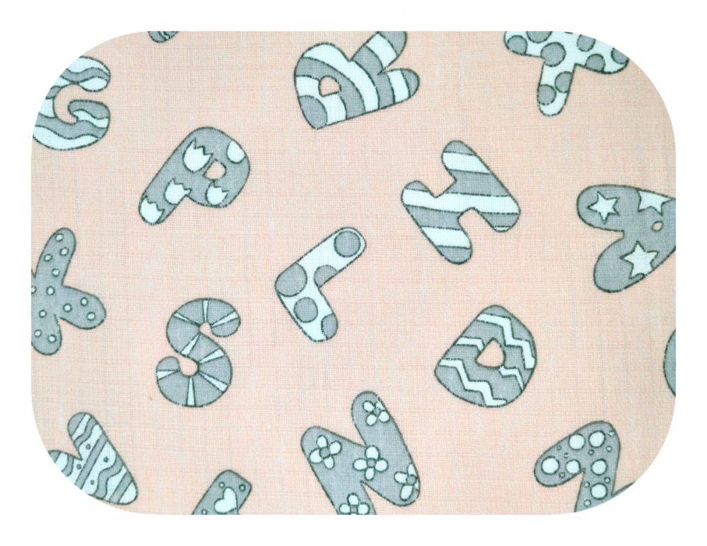 Scutec Muselina Egakids Pink Alphabet 70x80cm - imagine 2