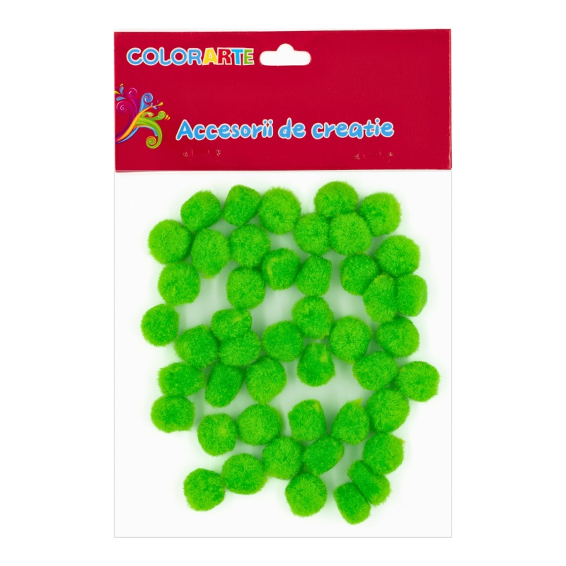 Pompoane Colorart 10mm, 4 Culori, Set 50 Bucăți