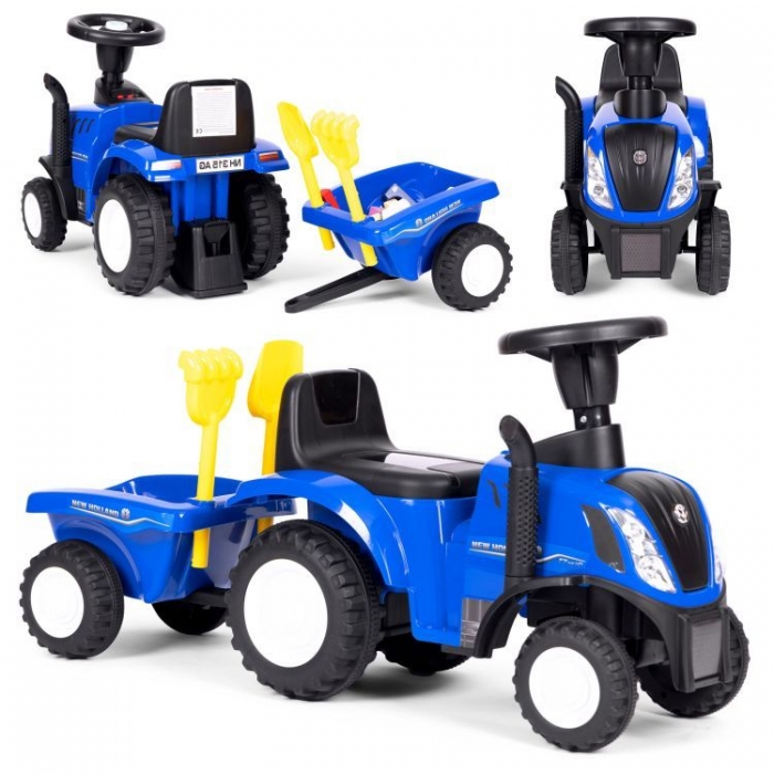 Tractor New Holland Ecotoys cu Remorcă Albastru