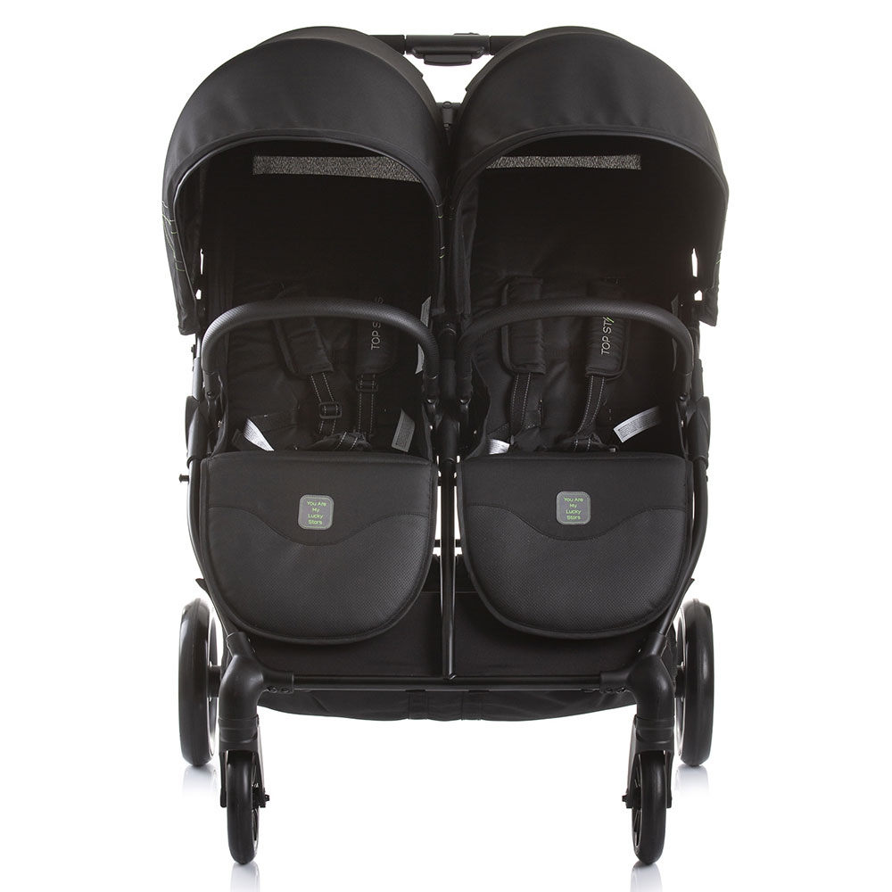 Carucior gemeni Chipolino Top Stars Ebony, 0-15kg - imagine 2