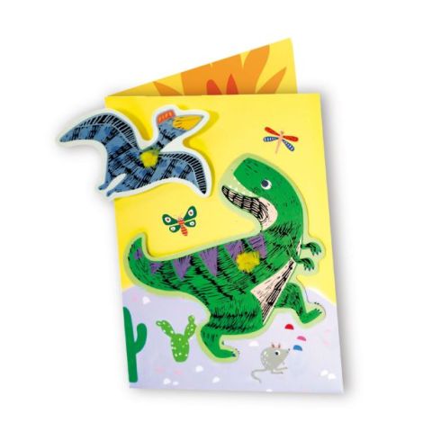 Set Creativ Felicitari Razuit Dinozauri Avenir - imagine 2